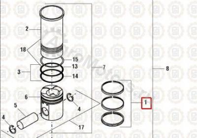 405025 Набор поршневых колец Вид 2