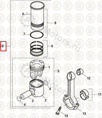 NAV1841896C96 Гильза, поршень, кольца Вид 2