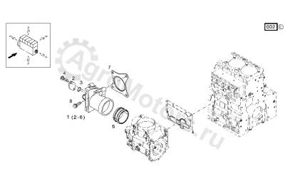 04904812 Прокладка патрубка ОЖ Вид 1 04904812 Прокладка патрубка ОЖ Вид 1