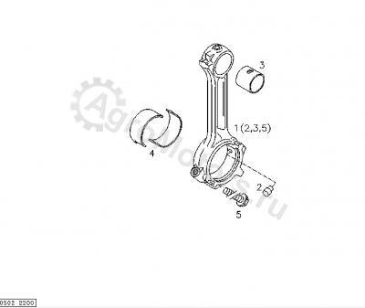 02235207 Вкладыш шатунный Вид 1 02235207 Вкладыш шатунный Вид 1