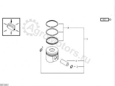 04255043 Поршень (кольца, стопор, палец) Вид 2